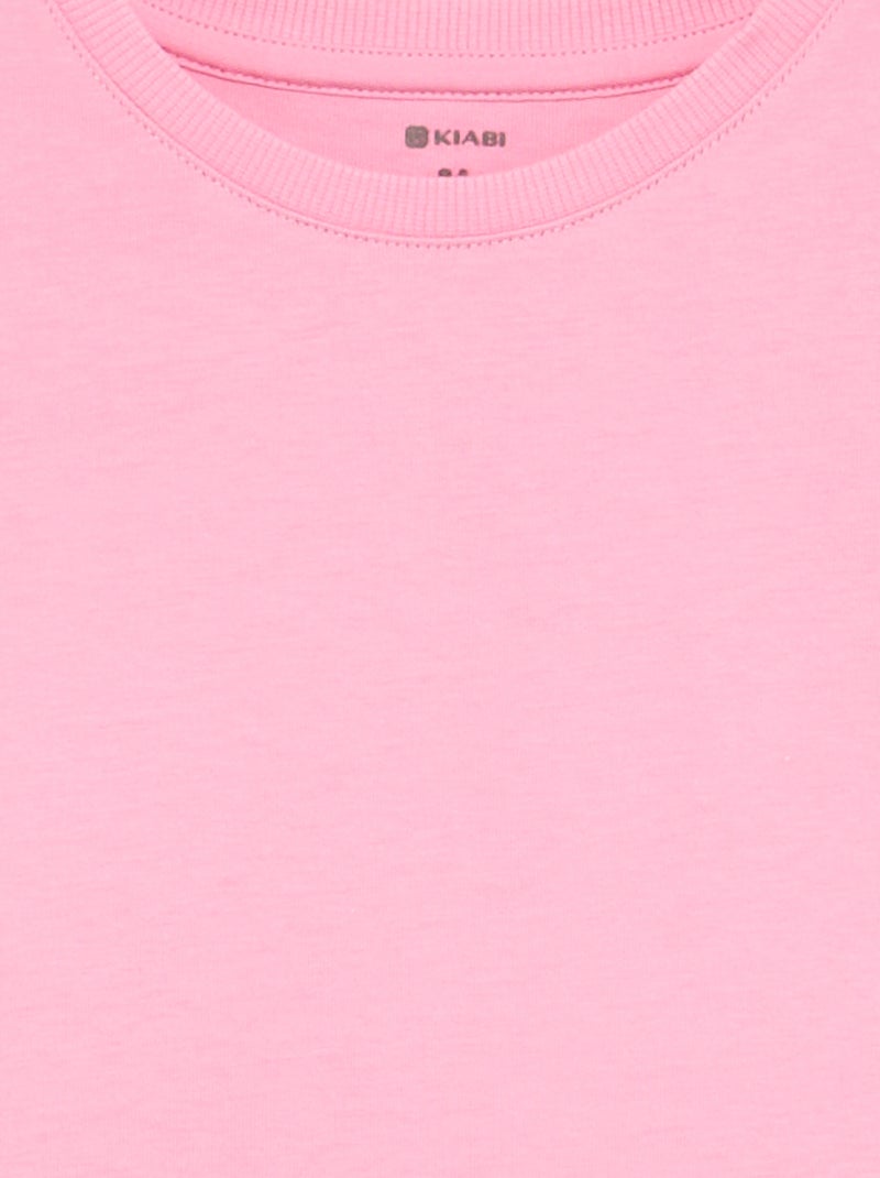 T-shirt en Tough Cotton manches courtes Rose - Kiabi