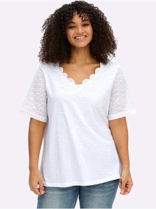 T-shirt En V - Taille Standard - Sheego - Kiabi