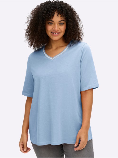 T-shirt En V - Taille Standard - Sheego - Kiabi