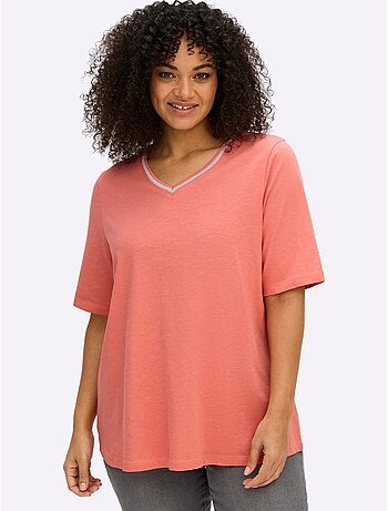 T-shirt En V - Taille Standard - Sheego