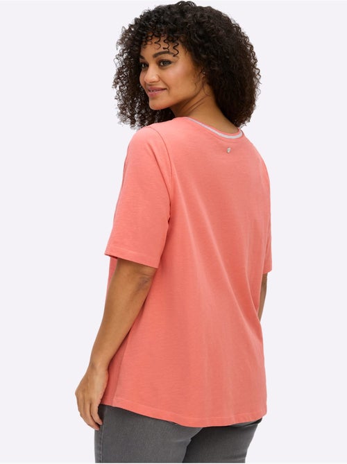 T-shirt En V - Taille Standard - Sheego - Kiabi