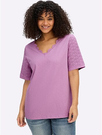 T-shirt En V - Taille Standard - Sheego