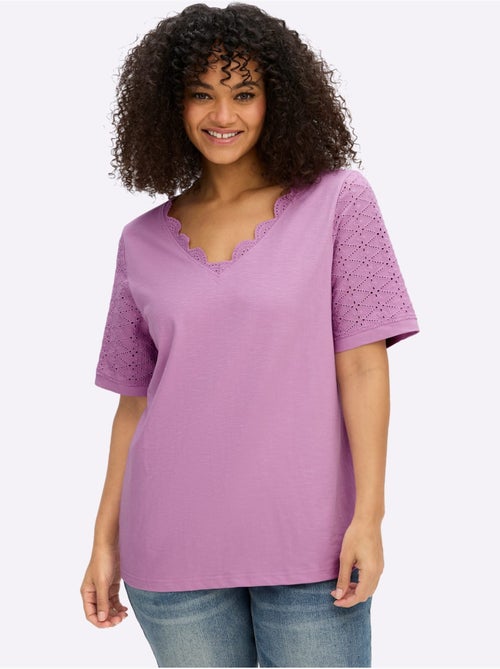 T-shirt En V - Taille Standard - Sheego - Kiabi