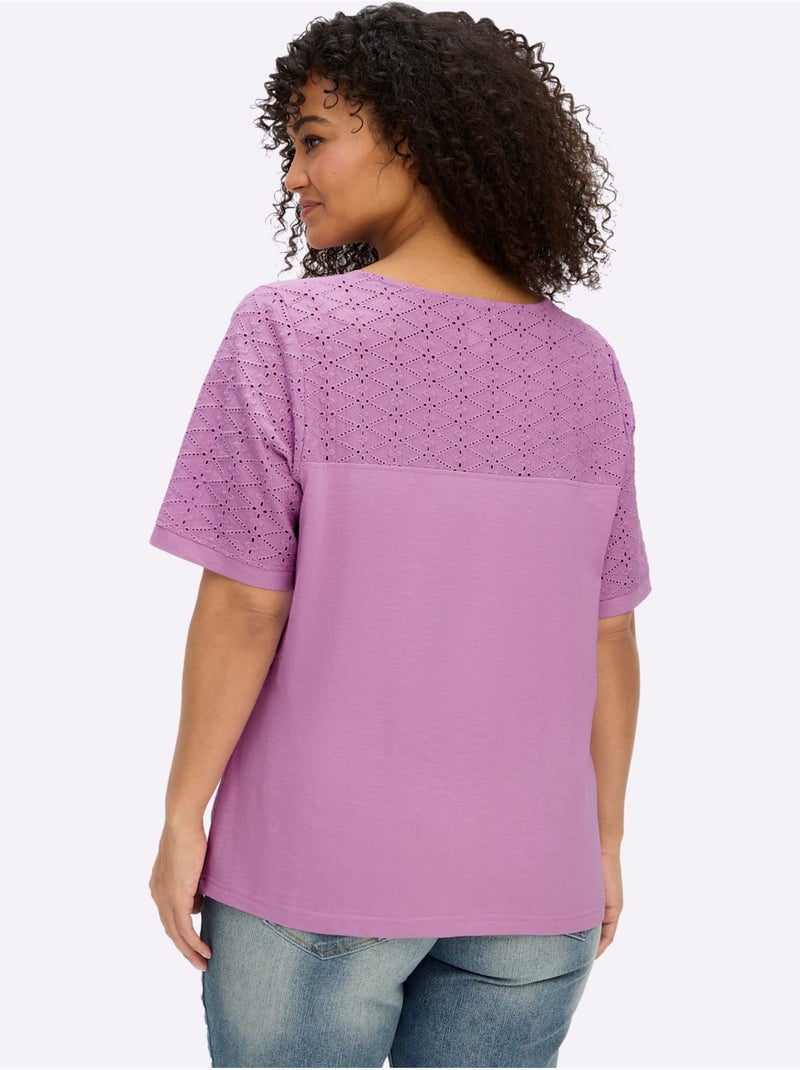 T-shirt En V - Taille Standard - Sheego Rose - Kiabi