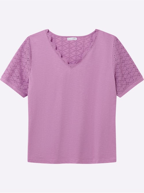 T-shirt En V - Taille Standard - Sheego - Kiabi