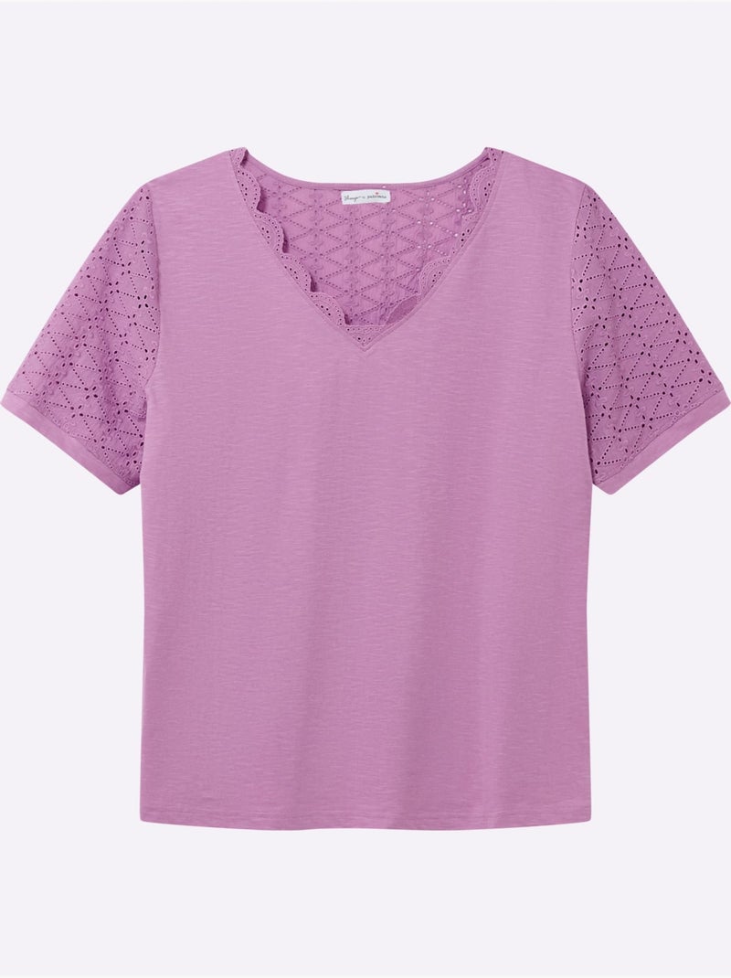 T-shirt En V - Taille Standard - Sheego Rose - Kiabi