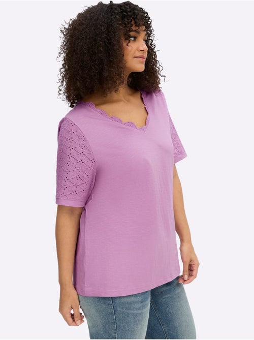 T-shirt En V - Taille Standard - Sheego - Kiabi