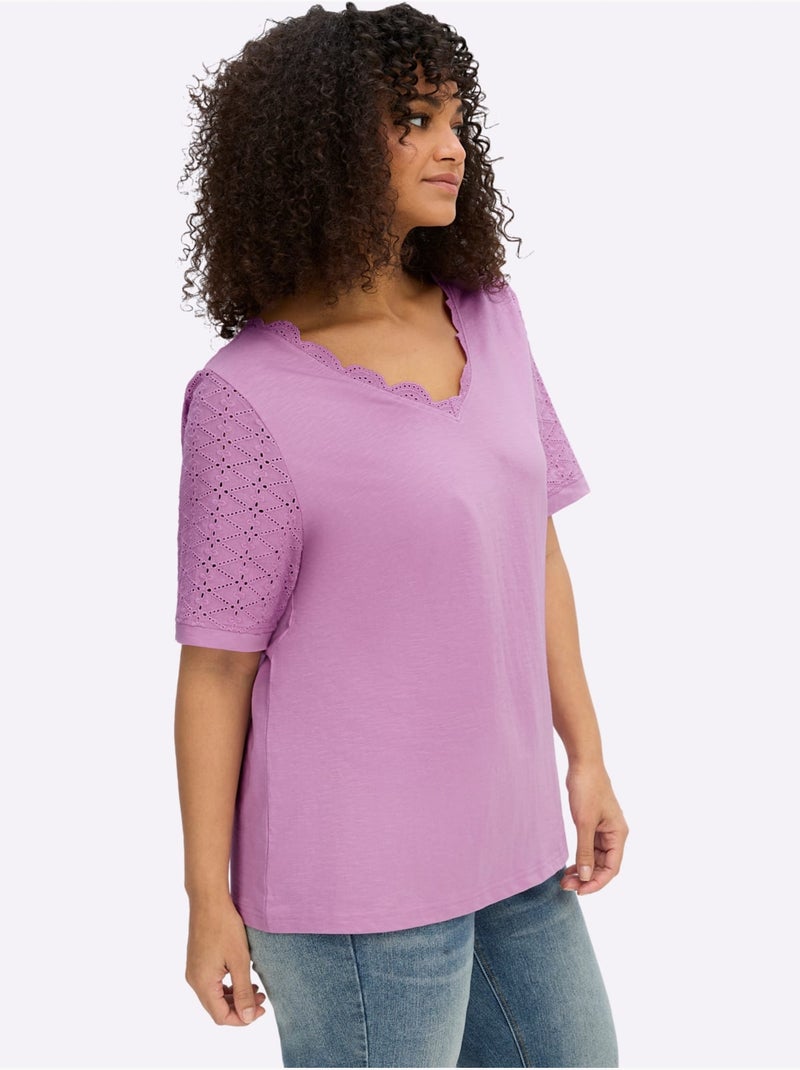 T-shirt En V - Taille Standard - Sheego Rose - Kiabi