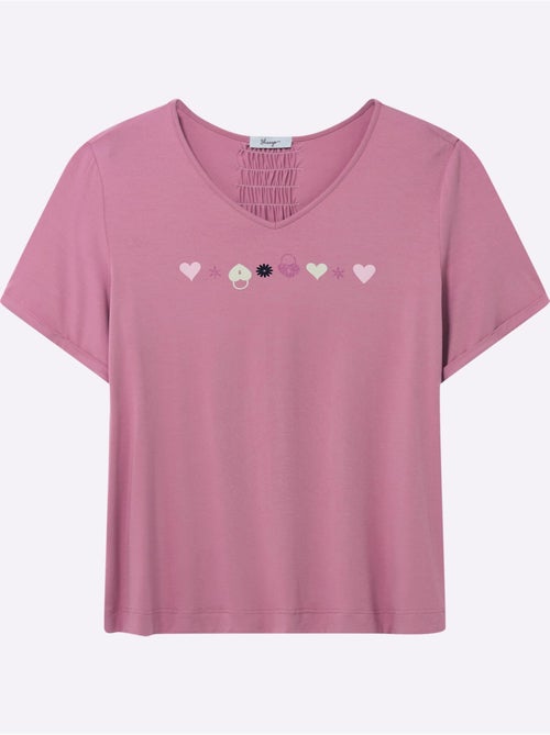 T-shirt En V - Taille Standard - Sheego - Kiabi