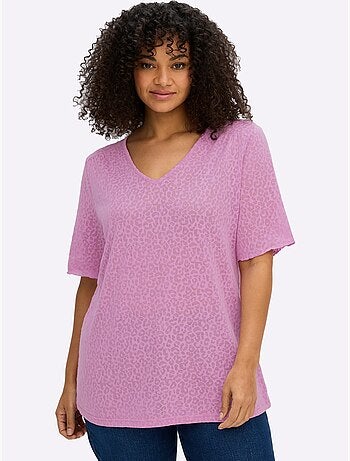 T-shirt En V - Taille Standard - Sheego