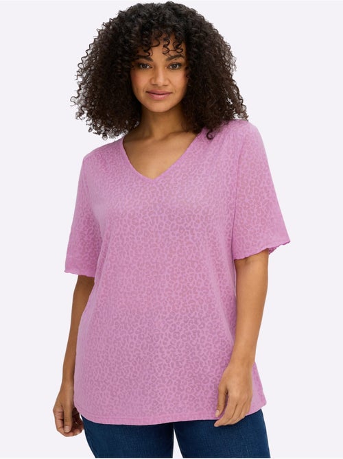 T-shirt En V - Taille Standard - Sheego - Kiabi
