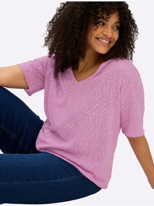 T-shirt En V - Taille Standard - Sheego - Kiabi