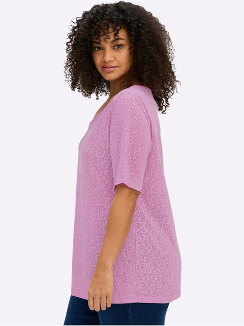 T-shirt En V - Taille Standard - Sheego - Kiabi
