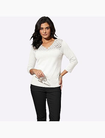 T-shirt En V 48% Modal - Taille Standard - helline