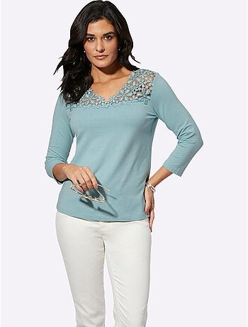 T-shirt En V 48% Modal - Taille Standard - Helline