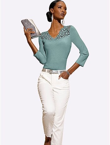 T-shirt En V 48% Modal - Taille Standard - Helline