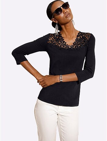 T-shirt En V 48% Modal - Taille Standard - Helline