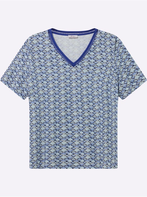 T-shirt En V Avec Dentelle Ajourée - Taille Standard - Sheego - Kiabi