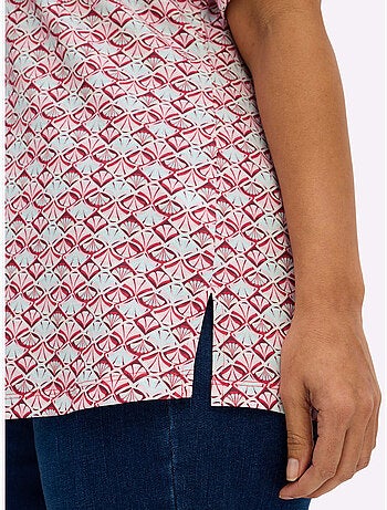 T-shirt En V Avec Dentelle Ajourée - Taille Standard - Sheego