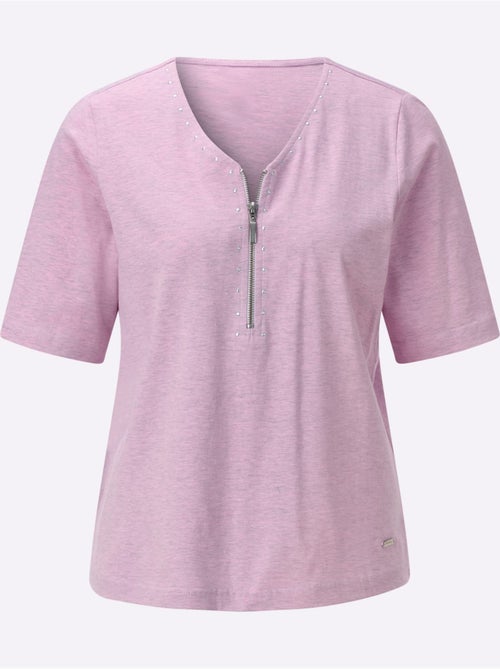 T-shirt en V avec rivets décoratifs et manches courtes - Taille standard - Witt - Kiabi T-shirt en V avec rivets décoratifs et manches courtes - Taille standard - Witt - Kiabi