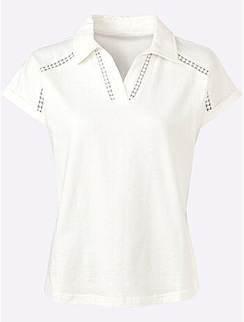 T-shirt En V Bande En Dentelle Filigrane - Taille Standard - Witt