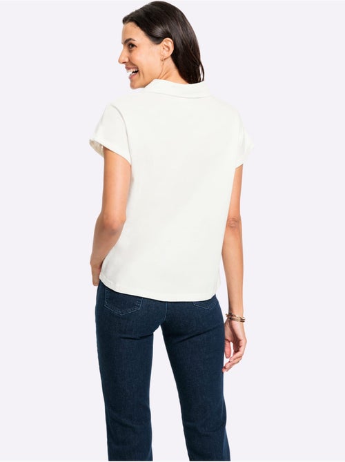 T-shirt En V Bande En Dentelle Filigrane - Taille Standard - Witt - Kiabi