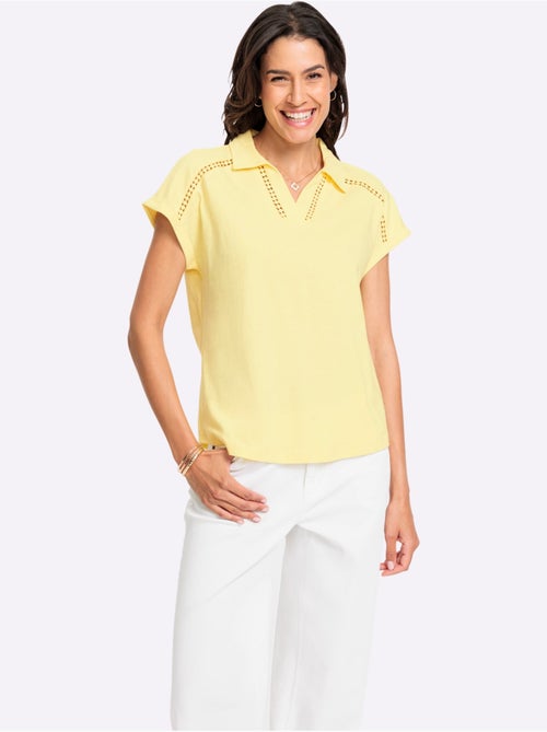 T-shirt En V Bande En Dentelle Filigrane - Taille Standard - Witt - Kiabi T-shirt En V Bande En Dentelle Filigrane - Taille Standard - Witt - Kiabi