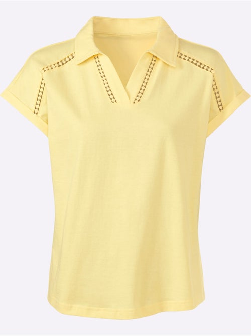 T-shirt En V Bande En Dentelle Filigrane - Taille Standard - Witt - Kiabi T-shirt En V Bande En Dentelle Filigrane - Taille Standard - Witt - Kiabi