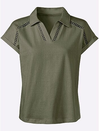 T-shirt En V Bande En Dentelle Filigrane - Taille Standard - Witt