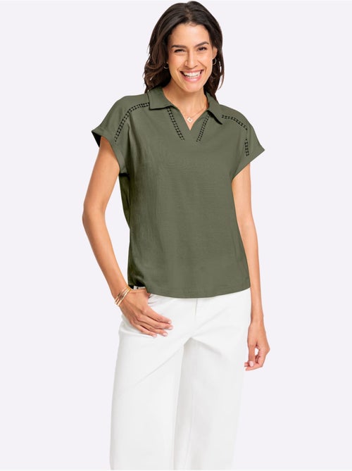 T-shirt En V Bande En Dentelle Filigrane - Taille Standard - Witt - Kiabi