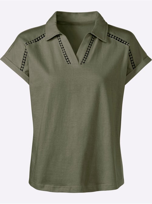 T-shirt En V Bande En Dentelle Filigrane - Taille Standard - Witt - Kiabi