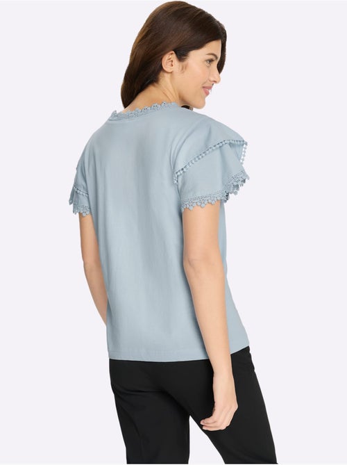 T-shirt En V Doubles Manches Chauve-souris - Taille Standard - Moda Vilona - Kiabi