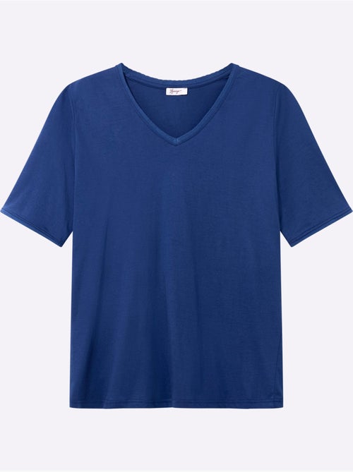 T-shirt En V Encolure En V Affinante - Taille Standard - Sheego - Kiabi