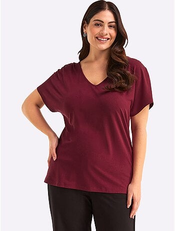 T-shirt En V Encolure En V Affinante - Taille Standard - Sheego