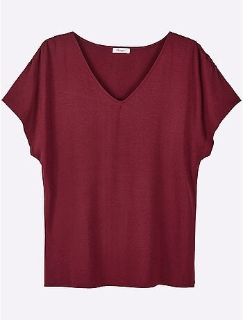 T-shirt En V Encolure En V Affinante - Taille Standard - Sheego