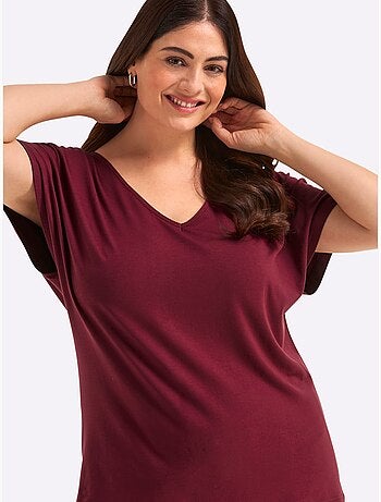 T-shirt En V Encolure En V Affinante - Taille Standard - Sheego