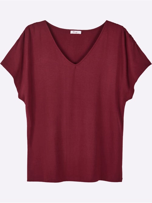 T-shirt En V Encolure En V Affinante - Taille Standard - Sheego - Kiabi