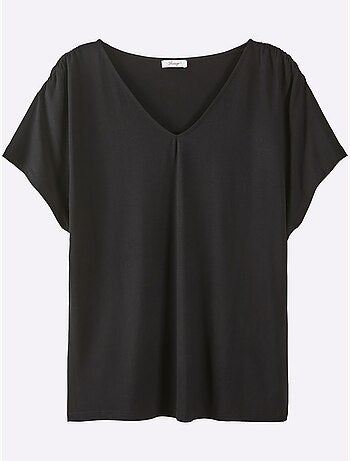 T-shirt En V Encolure En V Affinante - Taille Standard - Sheego