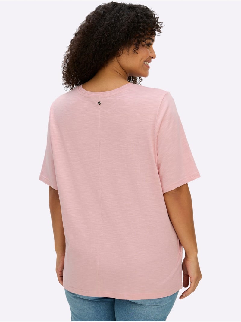 T-shirt En V Encolure En V Affinante - Taille Standard - Sheego Rose - Kiabi