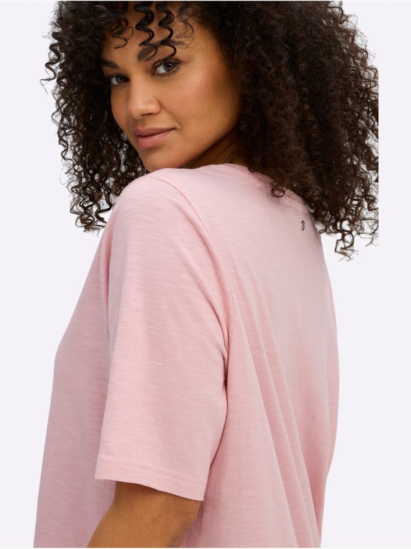 T-shirt En V Encolure En V Affinante - Taille Standard - Sheego Rose - Kiabi