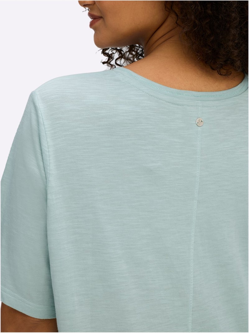 T-shirt En V Encolure En V Affinante - Taille Standard - Sheego Vert - Kiabi