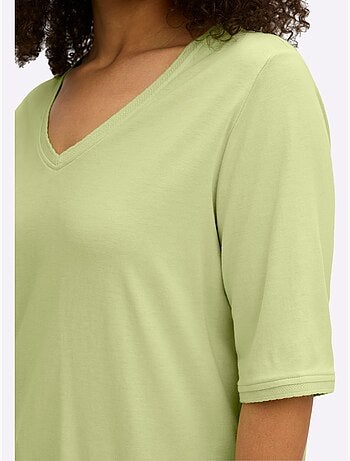 T-shirt En V Encolure En V Affinante - Taille Standard - Sheego