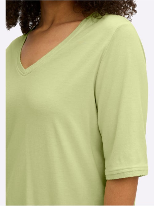 T-shirt En V Encolure En V Affinante - Taille Standard - Sheego - Kiabi