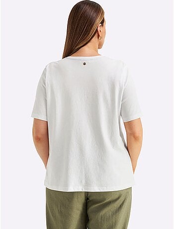 T-shirt En V Encolure En V Flatteuse - Taille Standard - Sheego