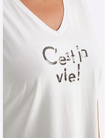 T-shirt En V Encolure En V Flatteuse - Taille Standard - Sheego
