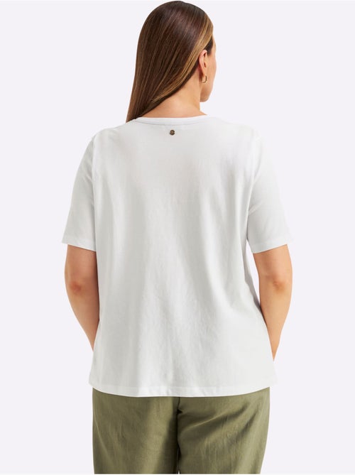 T-shirt En V Encolure En V Flatteuse - Taille Standard - Sheego - Kiabi