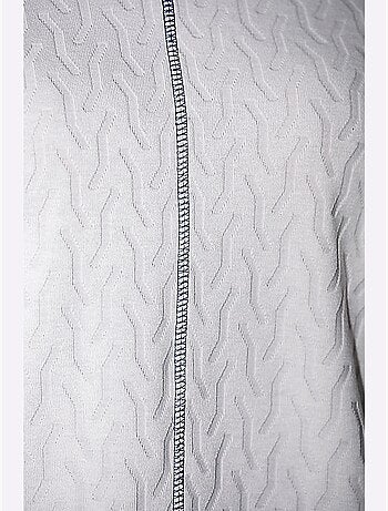 T-shirt En V Jacquard En Jersey Tendance - Taille Standard - Helline