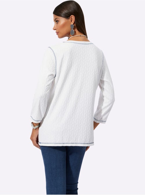 T-shirt En V Jacquard En Jersey Tendance - Taille Standard - Helline - Kiabi T-shirt En V Jacquard En Jersey Tendance - Taille Standard - Helline - Kiabi