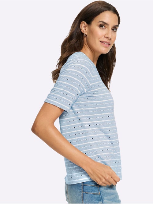 T-shirt En V Jacquard En Jersey Tendance - Taille Standard - Witt - Kiabi T-shirt En V Jacquard En Jersey Tendance - Taille Standard - Witt - Kiabi