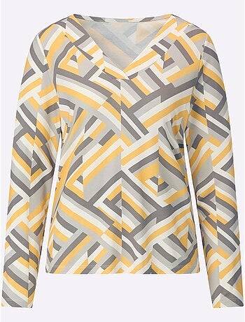 T-shirt en v jersey fin - taille standard - helline